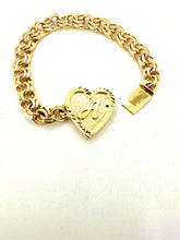 Load image into Gallery viewer, Chino link bracelet 10k gold heart box, 10-11 mm link
