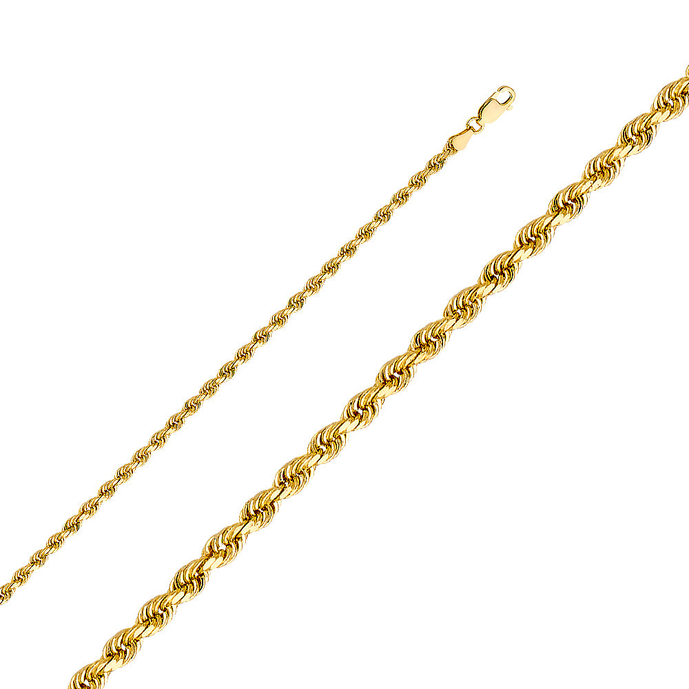 10K Gold Solid Rope Chain 3mm