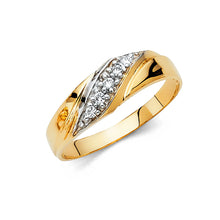 Load image into Gallery viewer, 14 Karat Gold CZ Stone Wedding Ring Set

