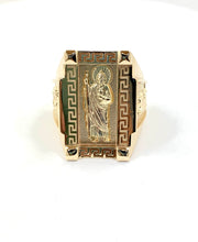 Load image into Gallery viewer, Saint Jude custom ring 14 karat gold

