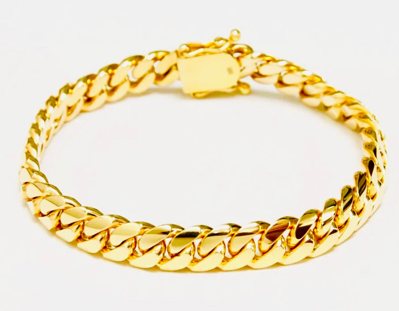 Miami Cuban link bracelet 9mm 9” 10 karat gold
