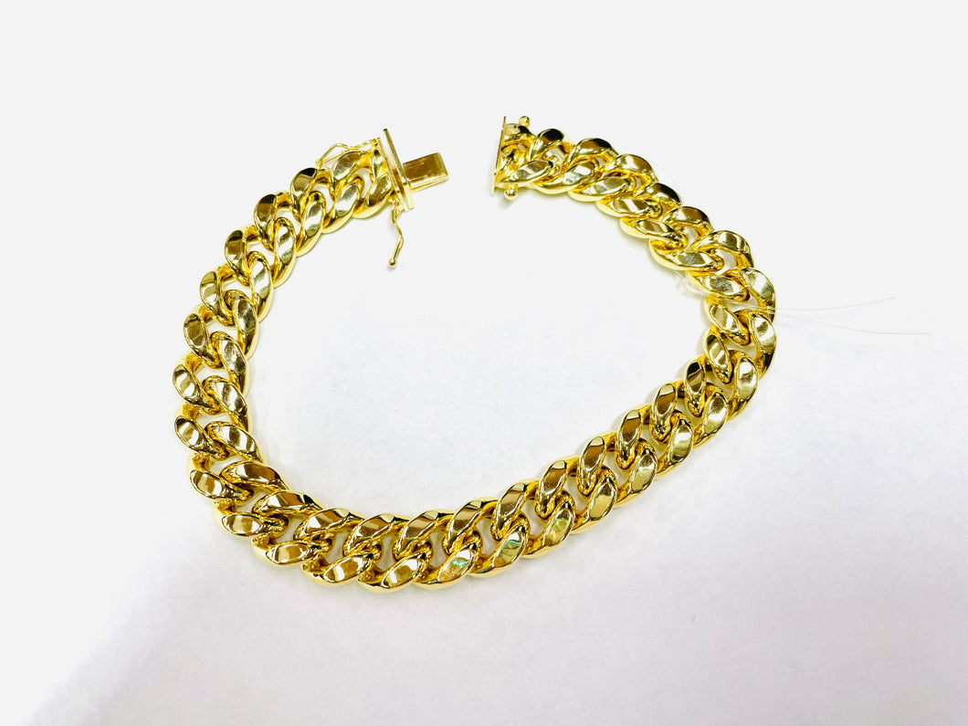 Miami Cuban bracelet 9.5 mm semi hollow 10 karat gold