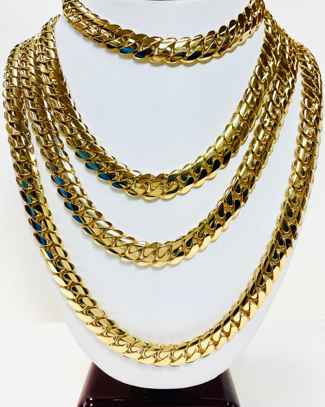 Miami Cuban Chain Necklace 11 mm 10K Yellow Gold