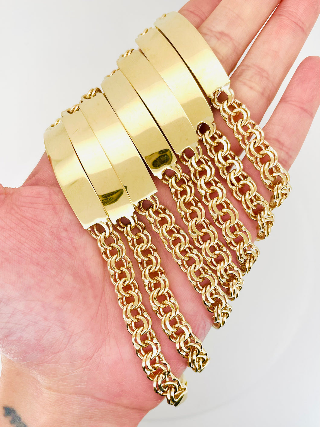 Chino link 10 karat gold  bracelet ID 8 mm 8