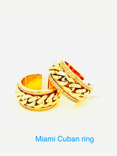Load image into Gallery viewer, Custom chino link and Miami Cuban rings 10 karat gold
